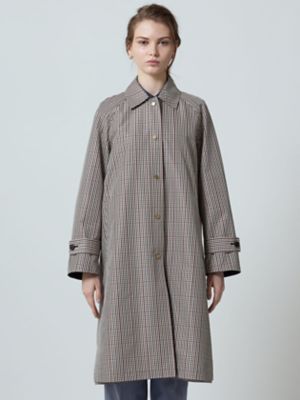 クラブチェックリバーシブルステンカラーコート（5005250007