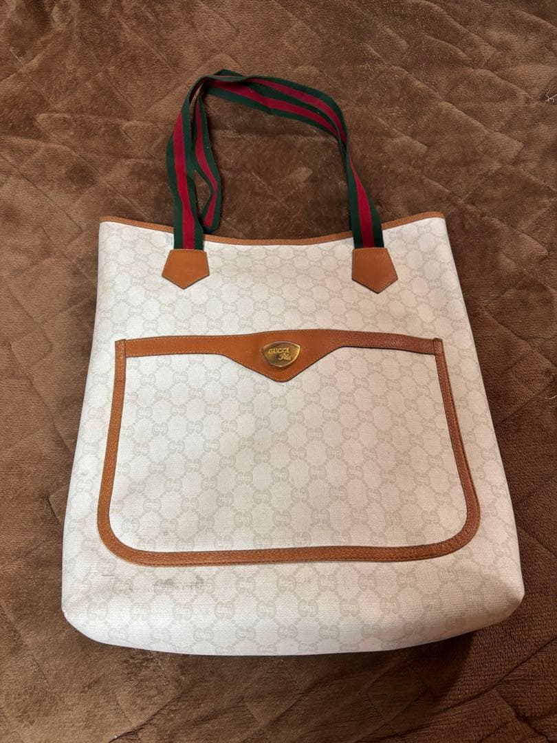 【希少】old GUCCIGGキャンバス シェリーライン トートバッグ グッチ GUCCI シェリーライン GG柄 GGキャンバス ミニトートバッグ