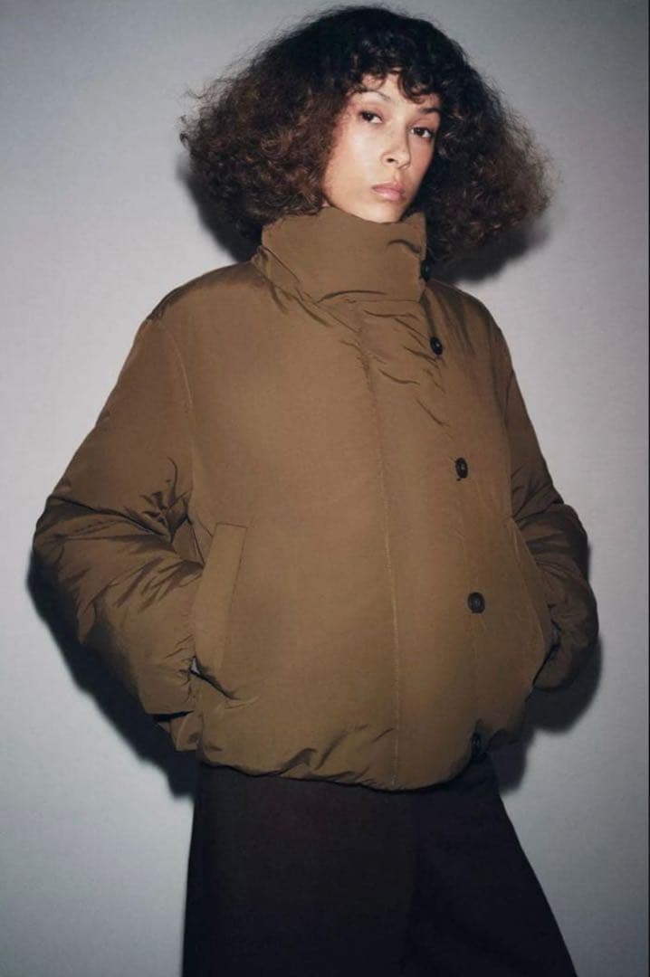 ザラ ZW コレクション パデッドジャケット Mサイズ ミント様用 ZW コレクション パデッドジャケット ZARAザラ M ブラウン