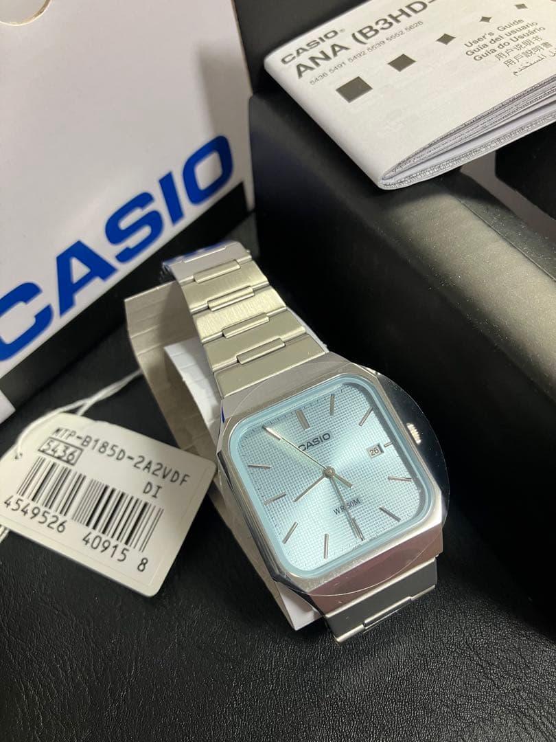 新品 箱あり CASIO MTP-B185D 2A2Vアイスブルー mtp CASIO - CASIO MTP-B185D-2A2Vアイスブルー【新品・未使用・保証書付